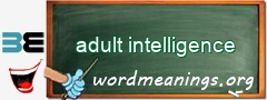 WordMeaning blackboard for adult intelligence